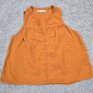 Xirena Womens Sleeveless Gauze Cotton Top Orange Size‎ S Boho Casual Flowy